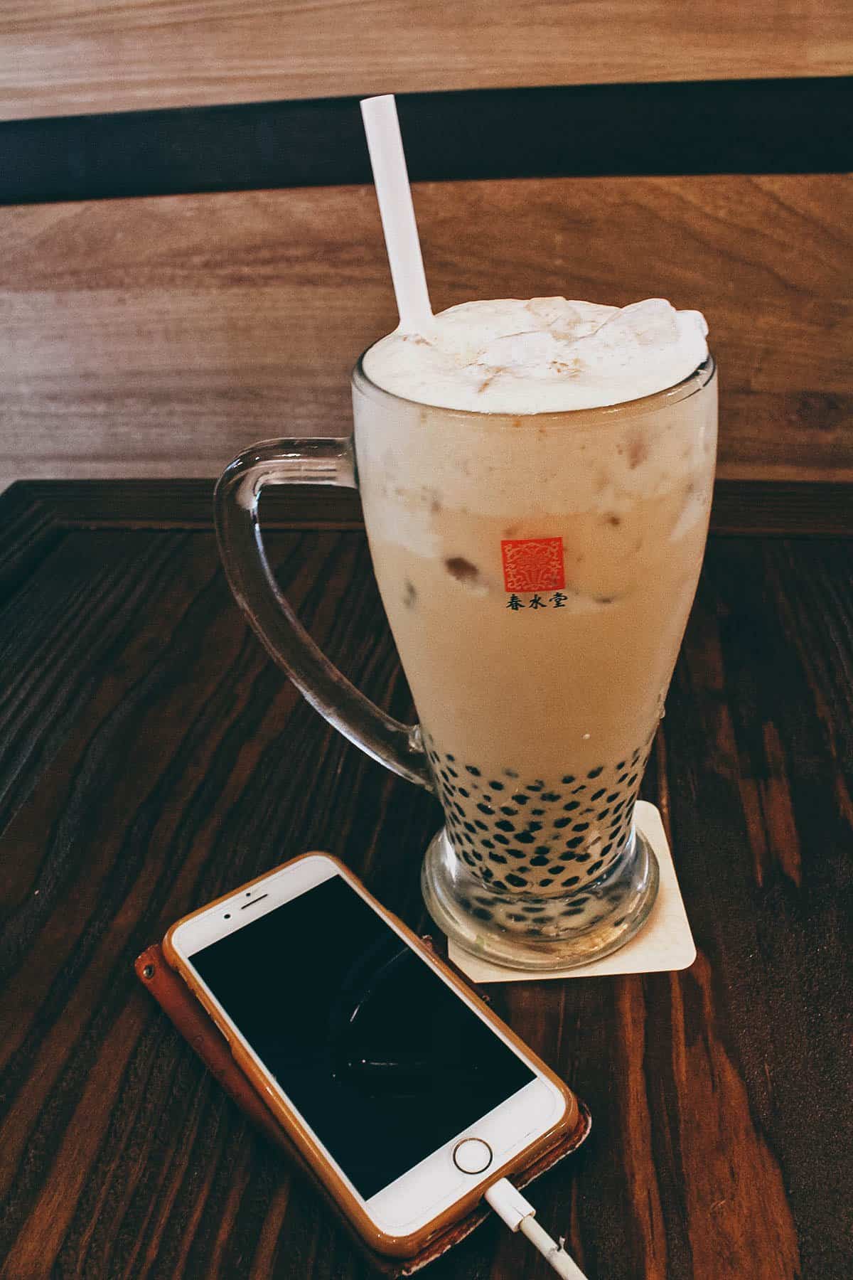 Pearl milk tea at Chun Shui Tang in Taichung, Taiwan