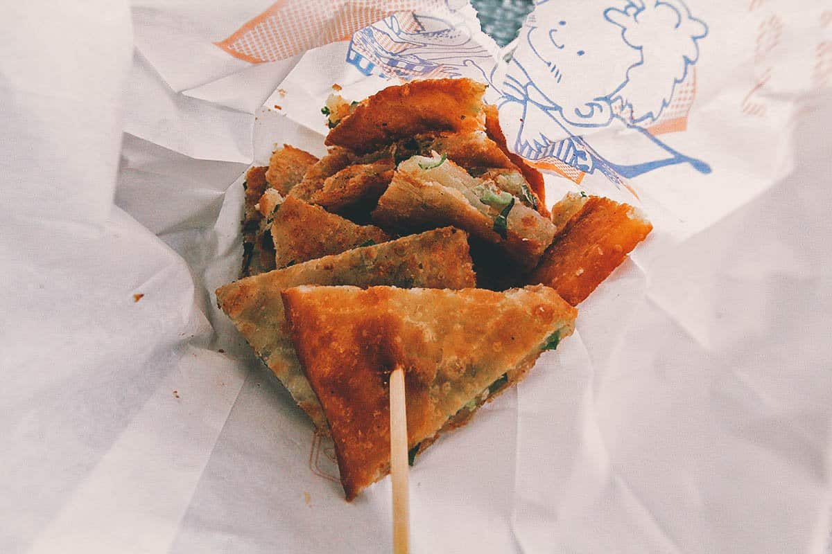 Scallion pancakes on Cijin Island in Kaohsiung, Taiwan