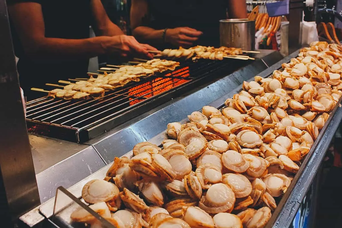 Scallops at Fengjia Night Market in Tachung, Taiwan