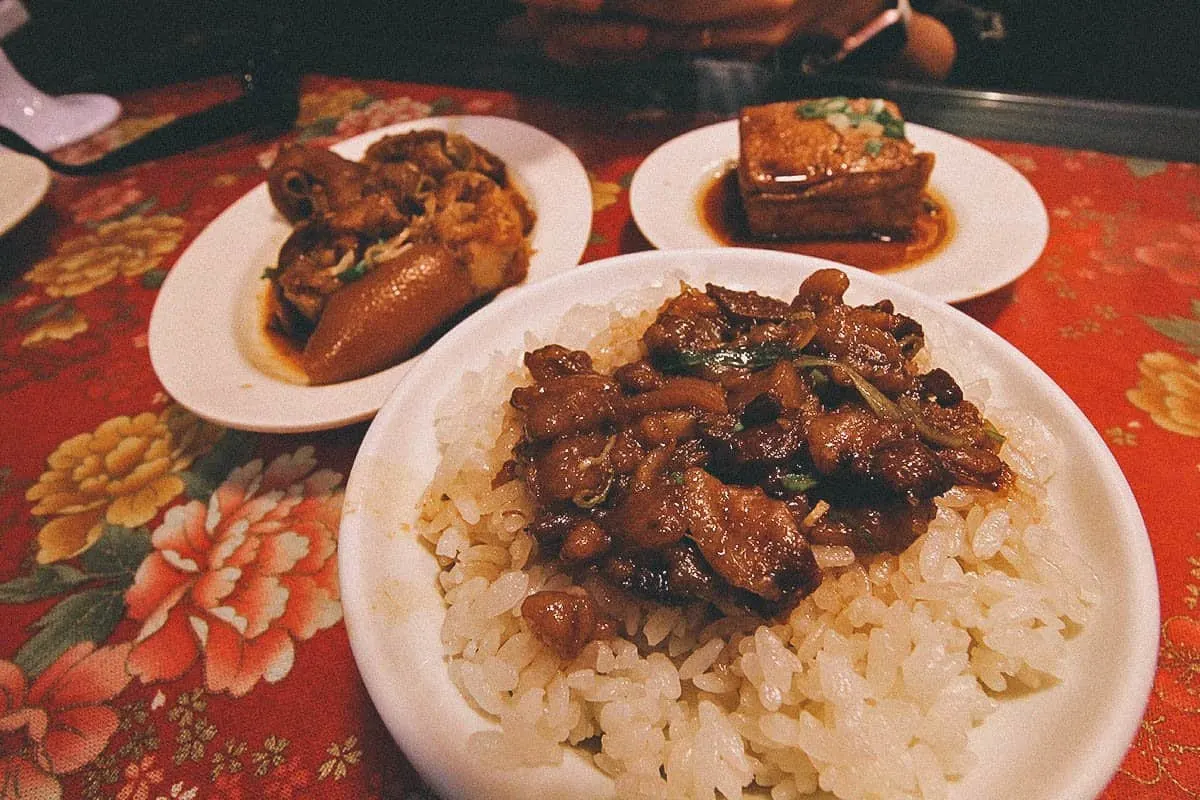 Taiwanese dishes at Fu Din Wang restaurant in Taichung, Taiwan