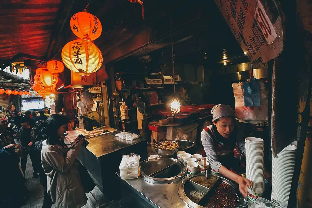 Street food vendor in Jiufen, New Taipei City, Taiwan