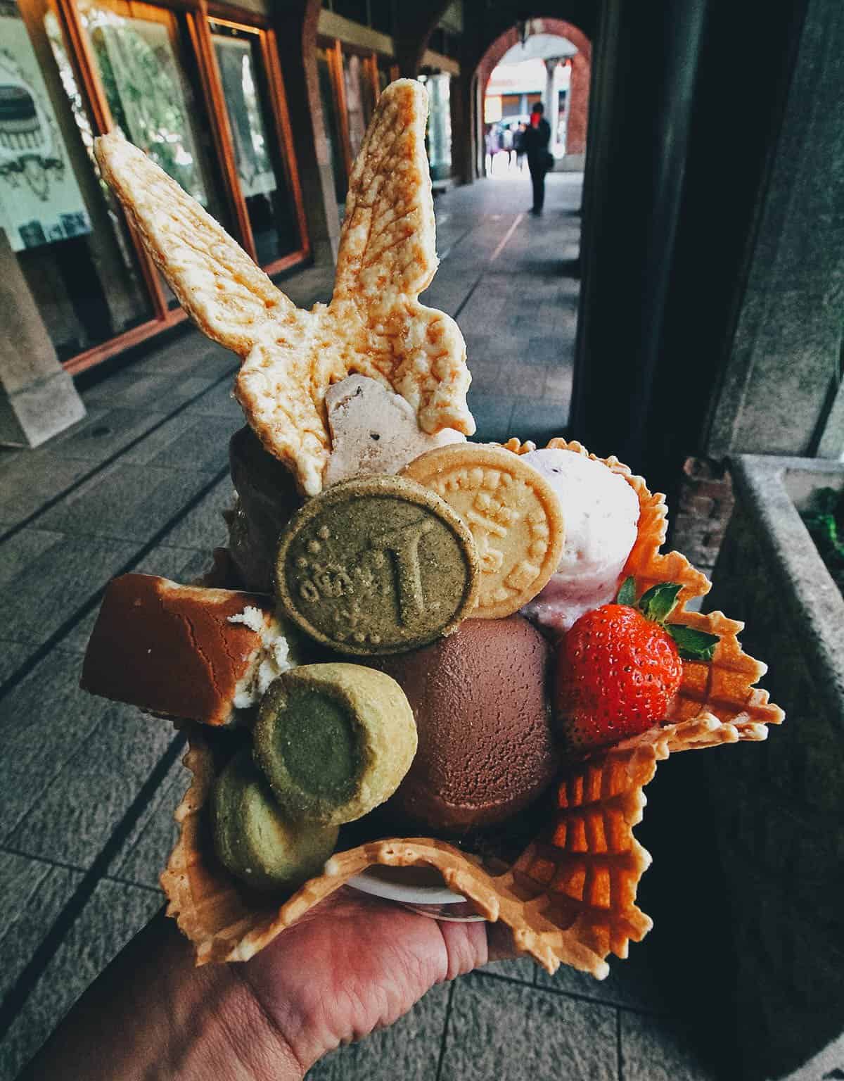 Ice cream at Miyahara restaurant in Taichung, Taiwan