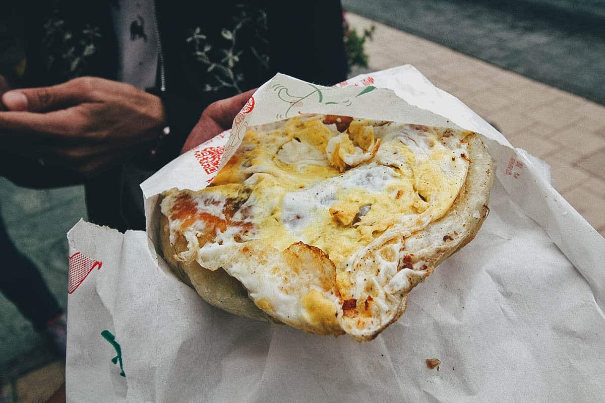 Scallion pancake in Nantou County, Taiwan