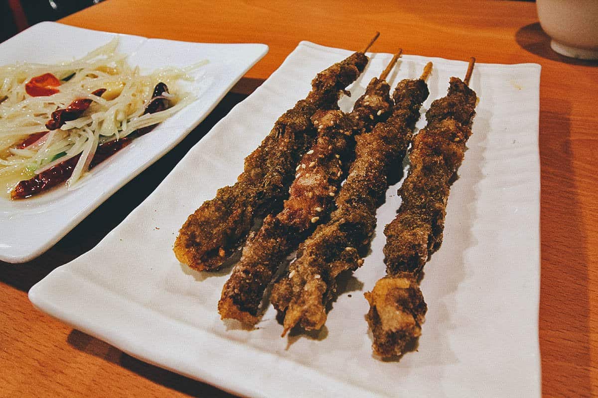 Lamb skewers from Shao Shao Ke in Taipei, Taiwan