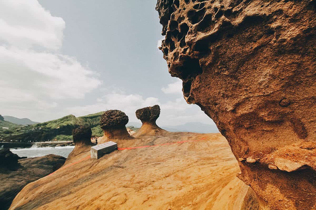 Mushroom rocks in Yehliu Geopark, New Taipei City, Taiwan