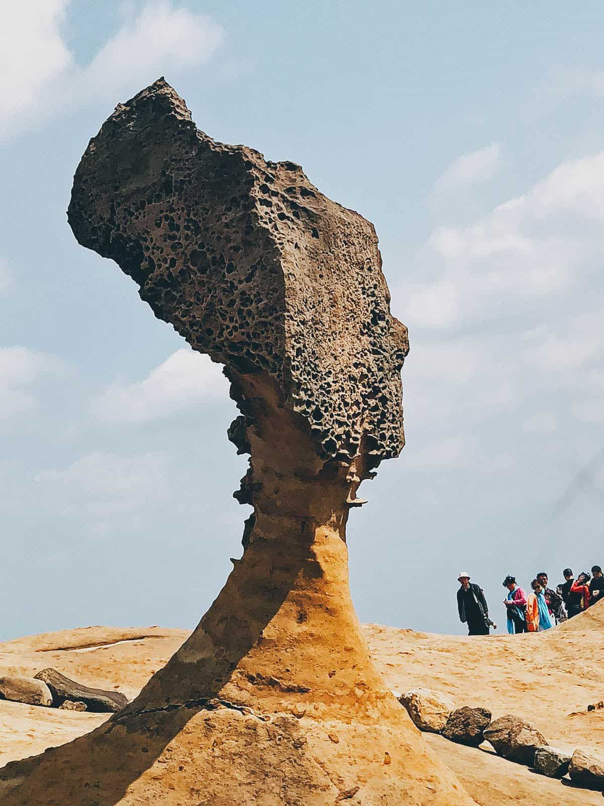 Queen's Head rock in Yehliu Geopark, New Taipei City, Taiwan