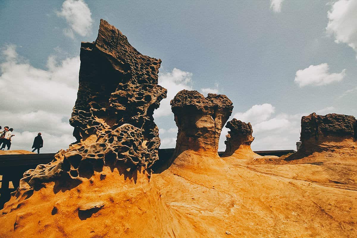 Rock formations at Yehliu Geopark, New Taipei City, Taiwan