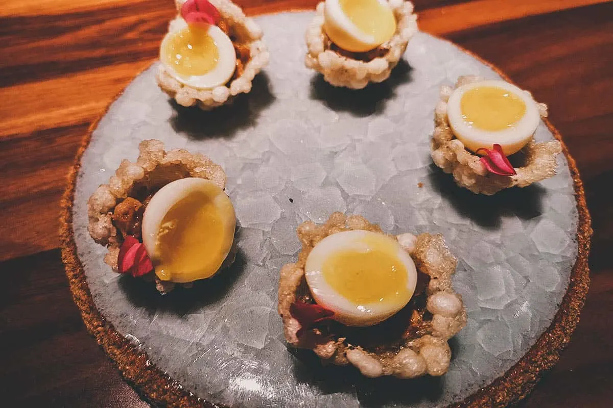 Quail egg dish at a restaurant in Metro Manila