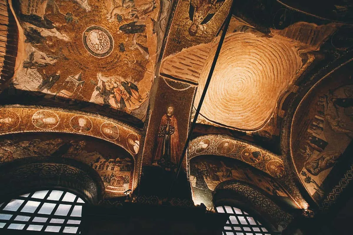 Mosaics inside Chora Church in Istanbul, Turkey