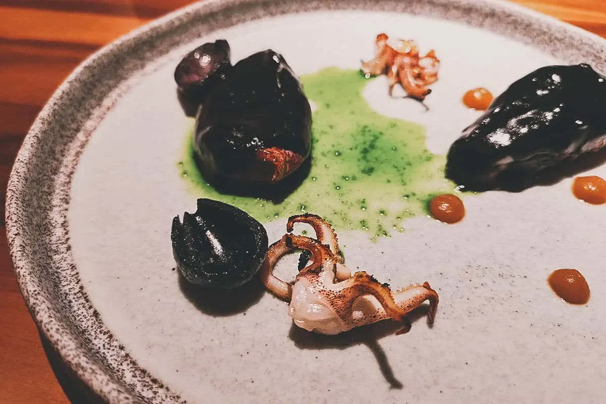 Squid ink dish at a restaurant in Metro Manila