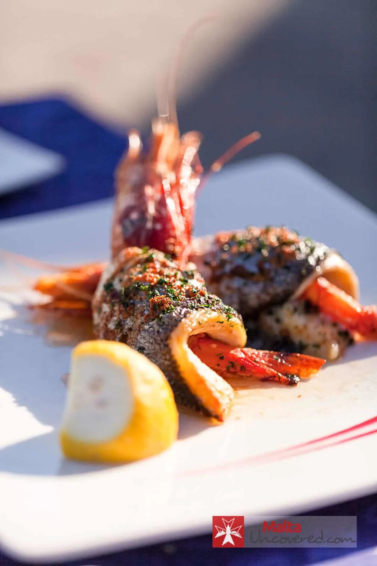 Seafood dish at Tarragon restaurant in Malta