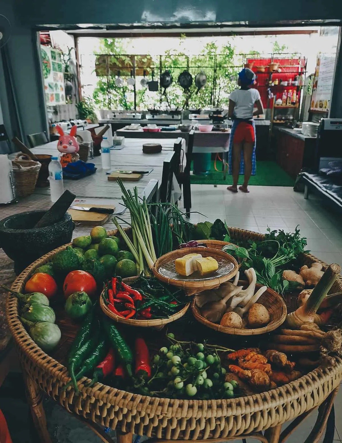 Ingredients for a cooking class in Thailand