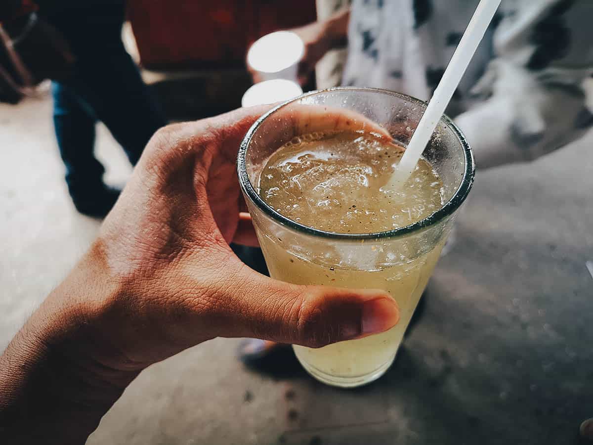 Masala lime soda at an Indian street food stall in Mumbai