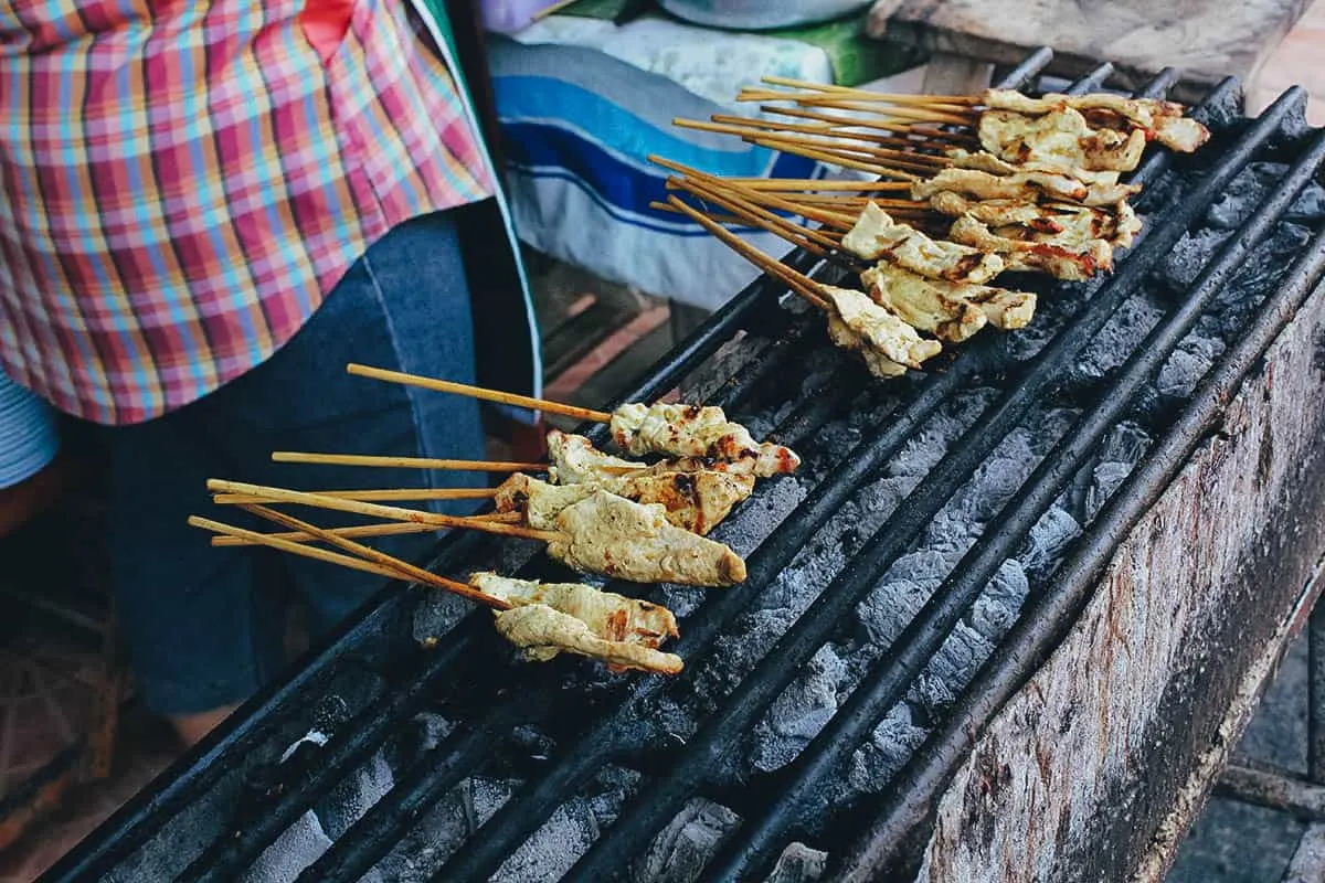 Satay at Kiat Ocha restaurant in Chiang Mai