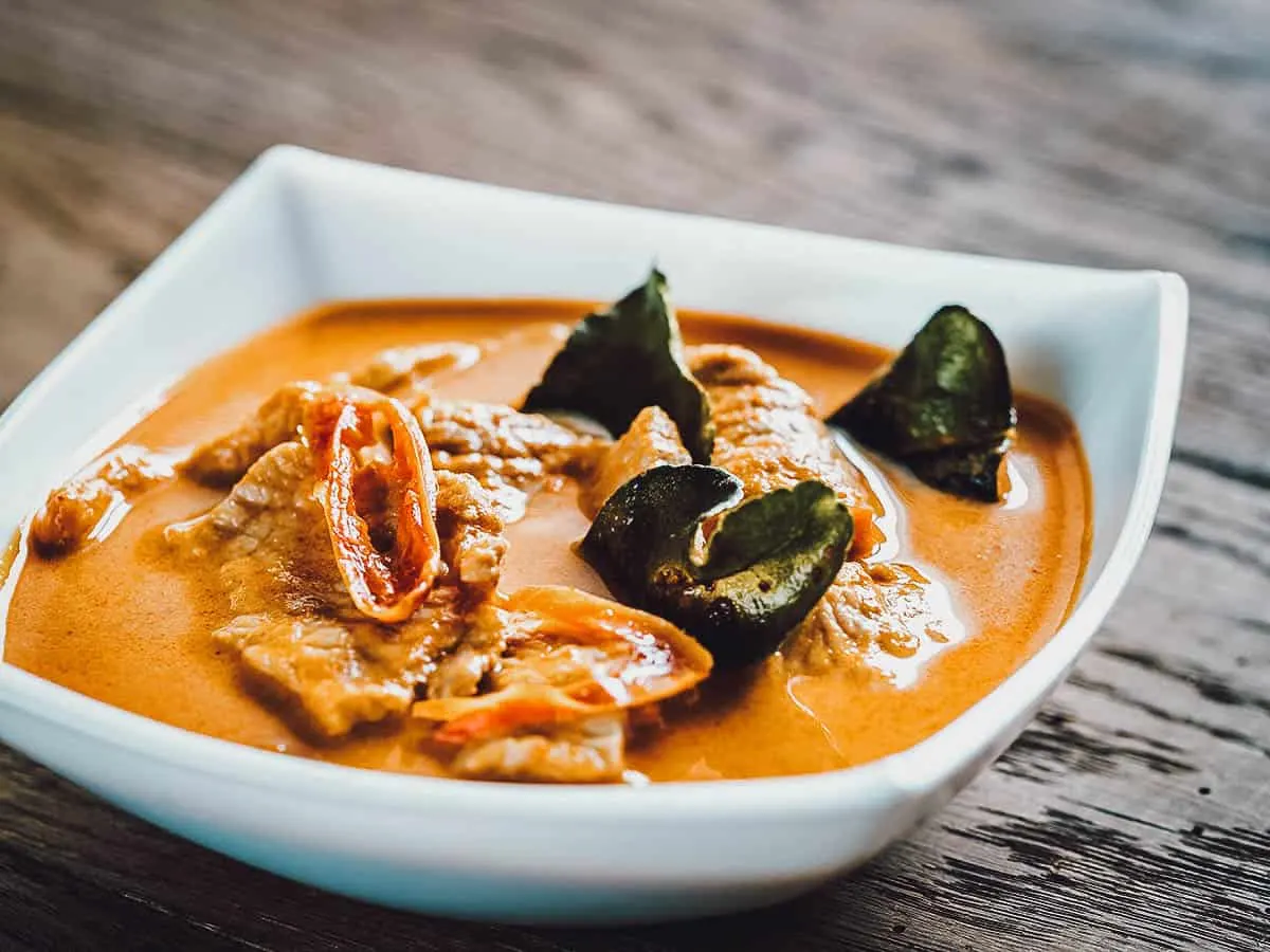 Bowl of panaeng curry in Krabi