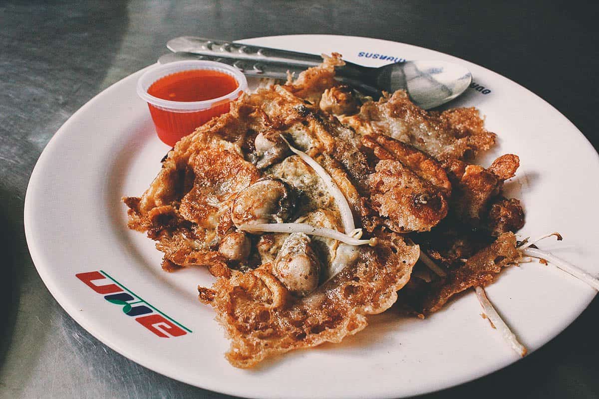 Thai Food Guide Hoy tod, a popular Thai food made with oysters or mussels