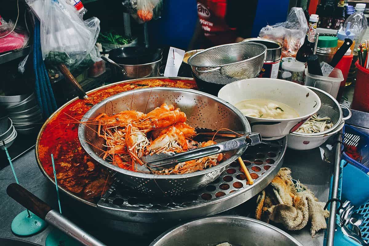 Shrimp heads at Pe Aor Tom Yum Goong restaurant in Bangkok