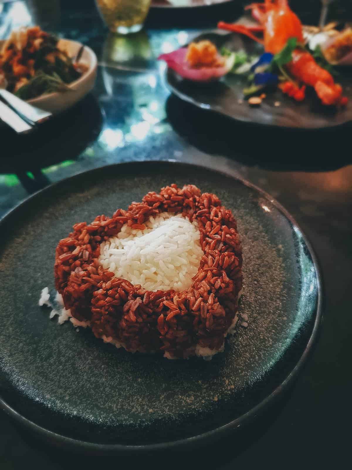 Hom Mali white rice at Suan Bua Thai Restaurant in Bangkok