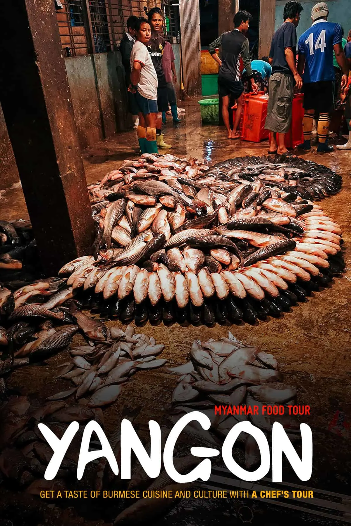 Fish market in Yangon, Myanmar
