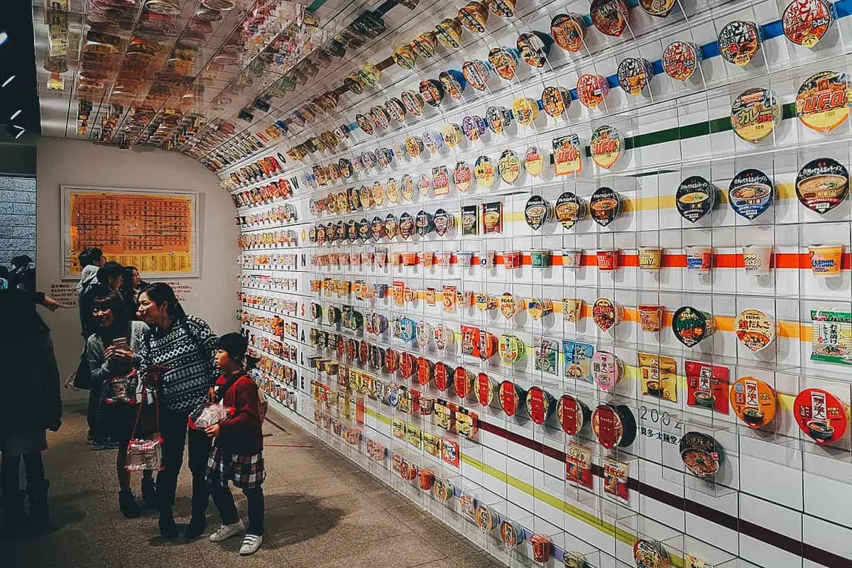 Cup noodles display in Osaka