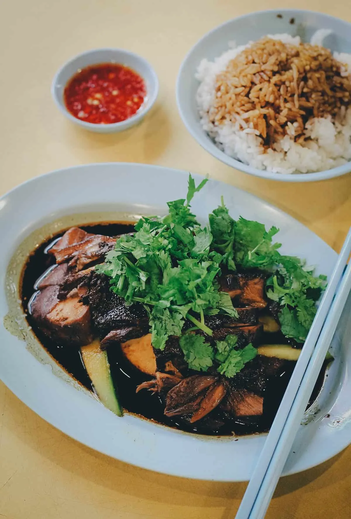 Mixed platter with braised duck, goose, pork face, and pork belly