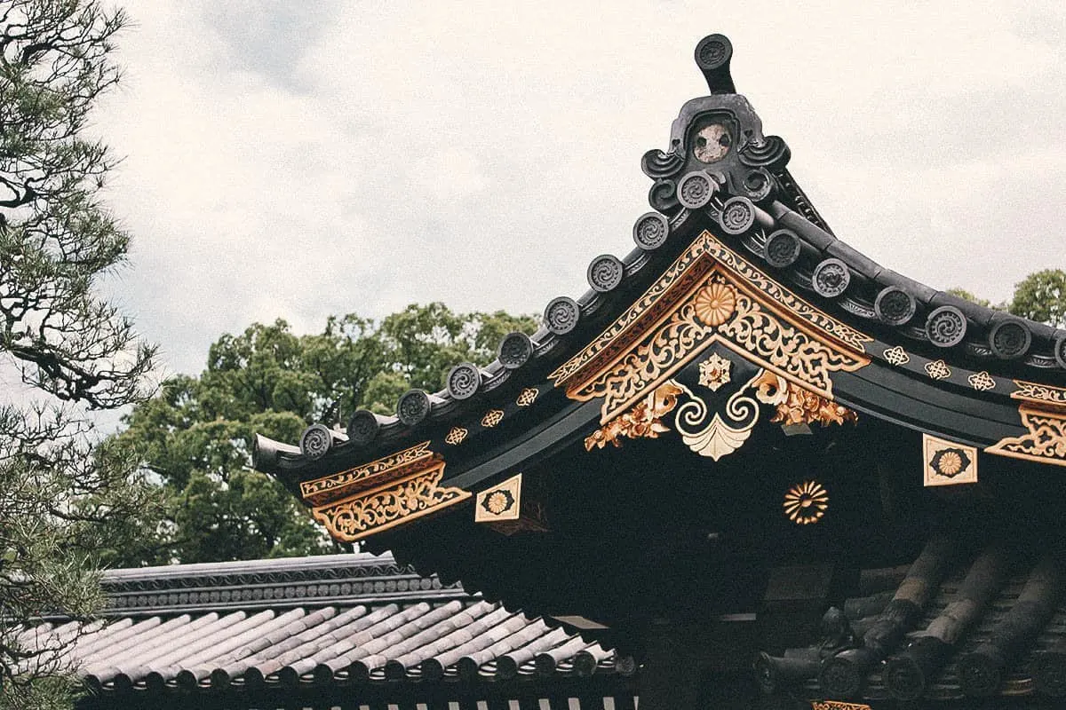 Detail of roof at Nijo-jo in Kyoto