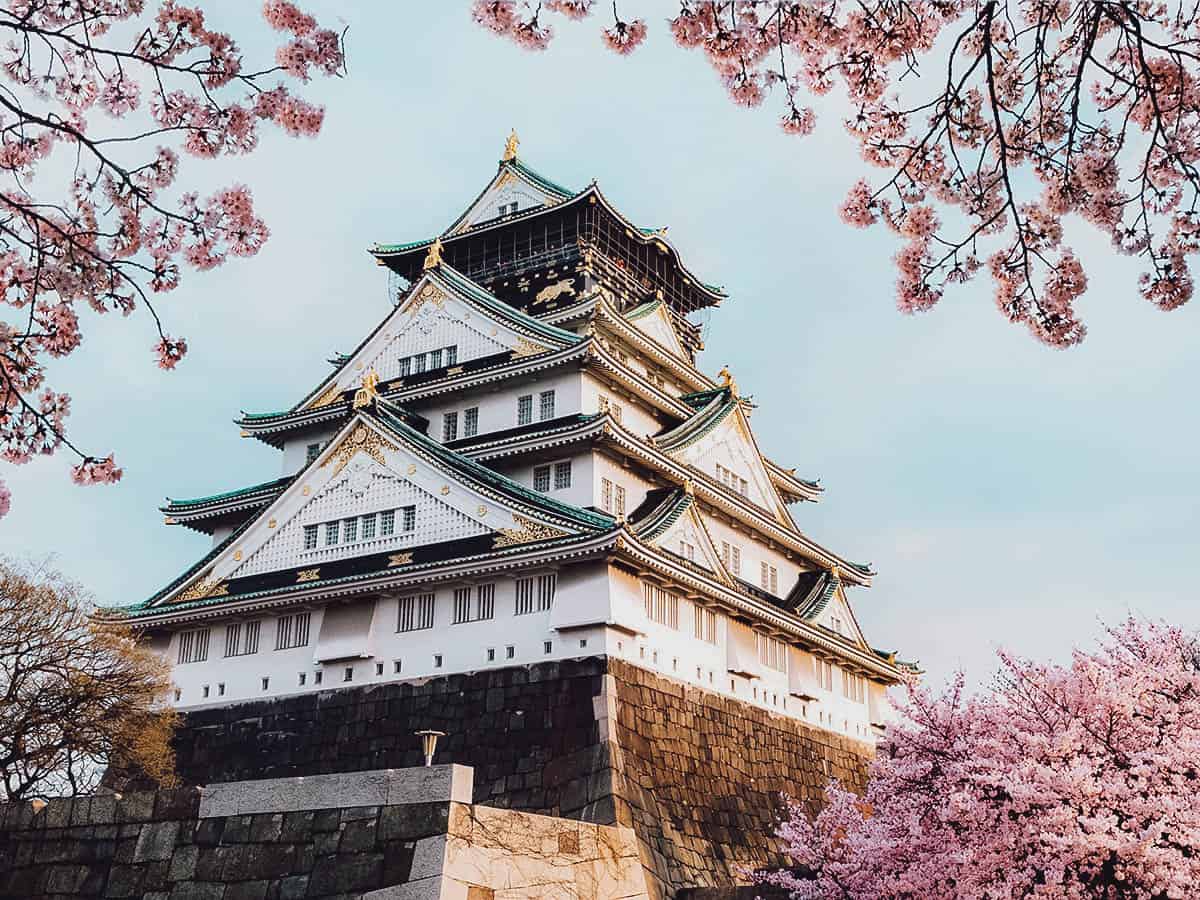Osaka Castle in cherry blossom season