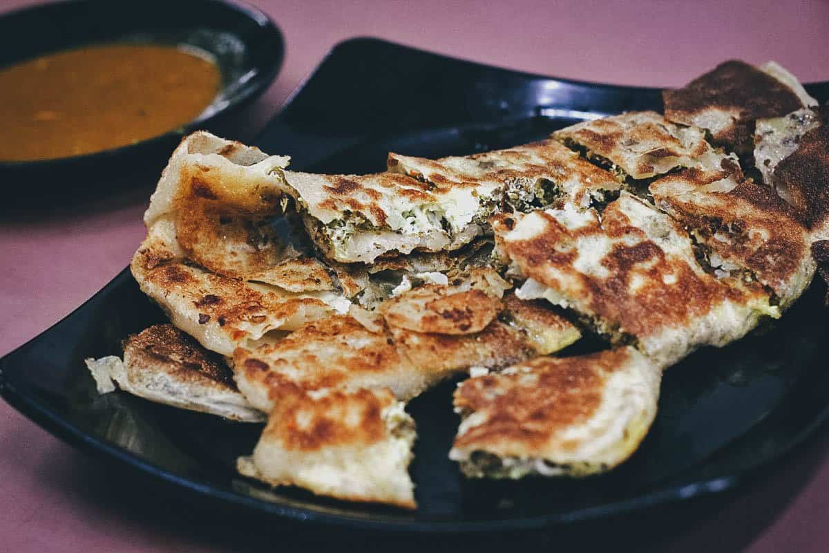 Plate of savory murtabak