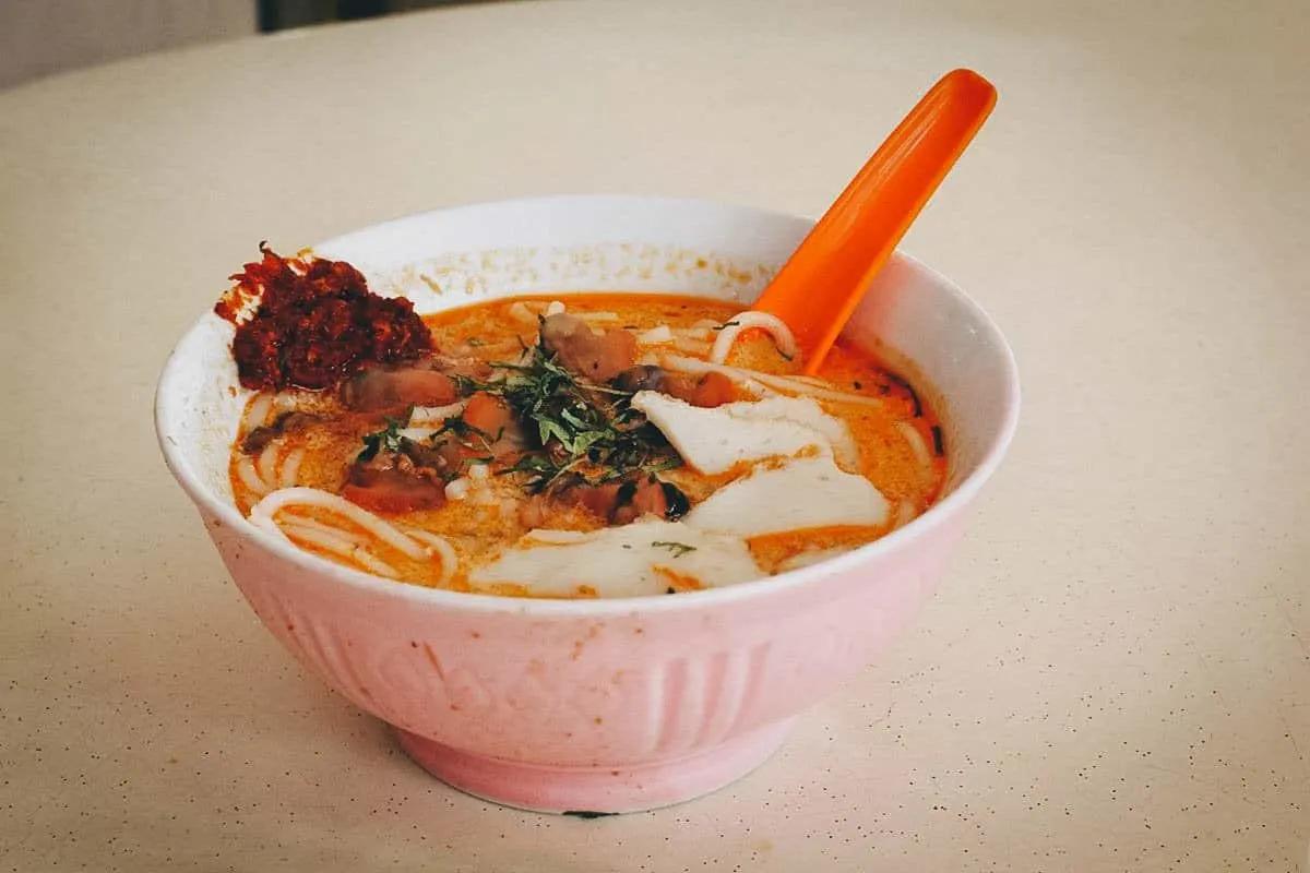 Bowl of laksa in Singapore