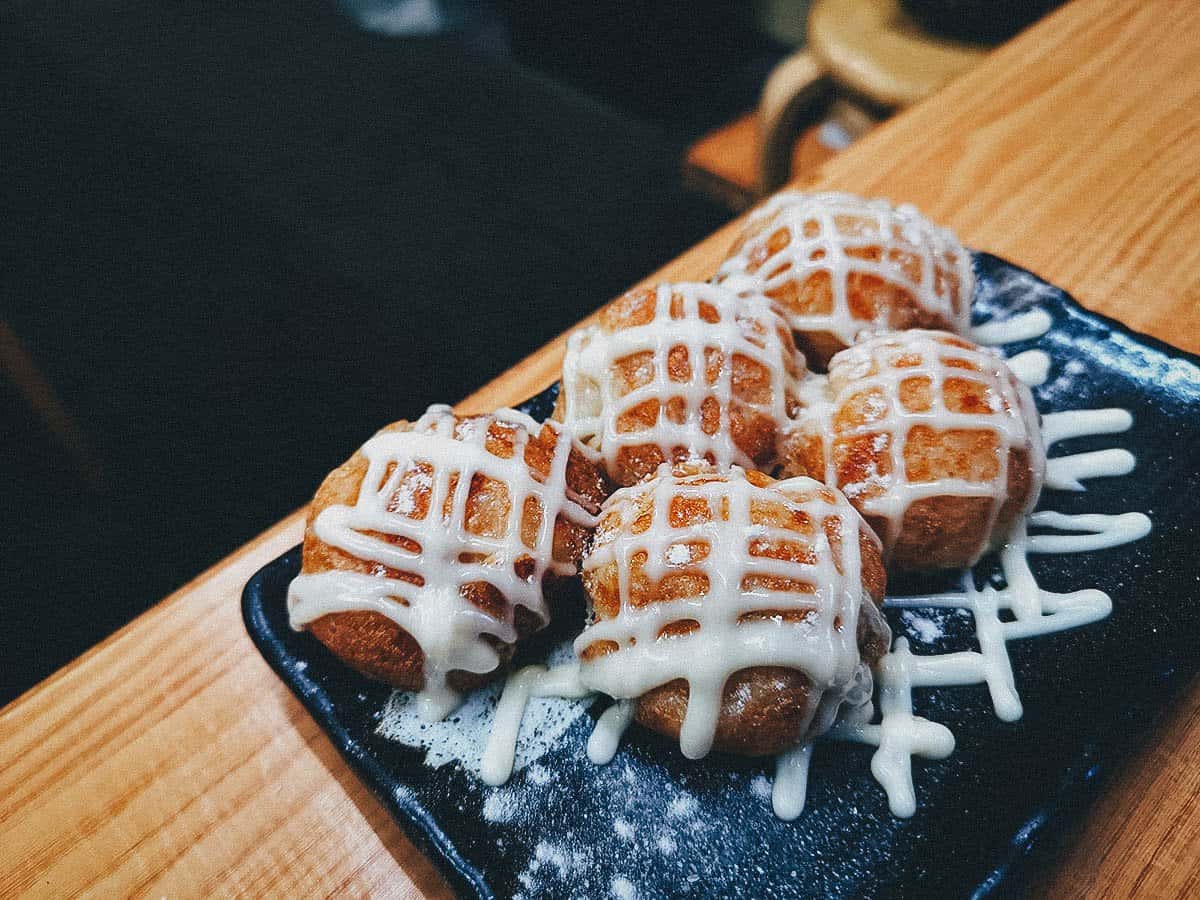 Takoyaki at Tamaya restaurant in Osaka