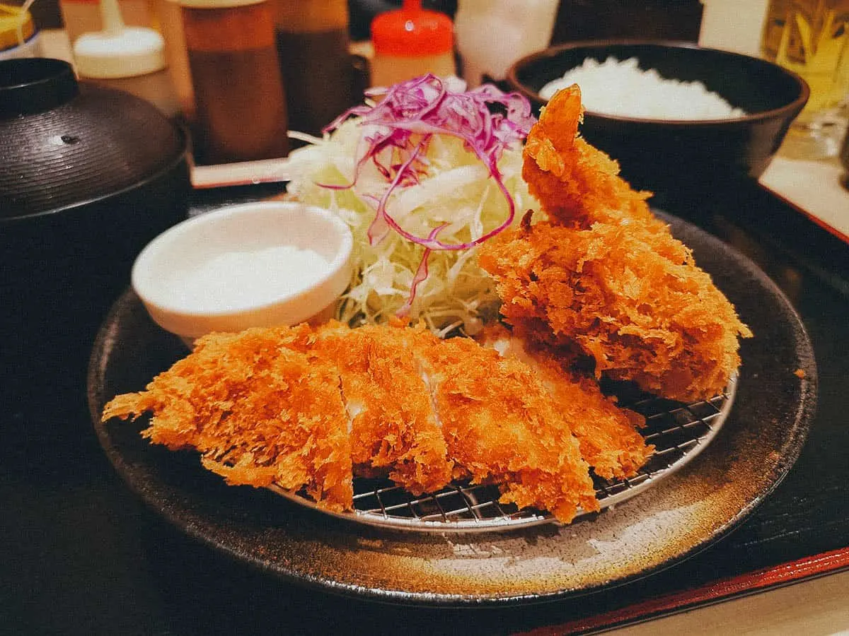Tonkatsu at Matsunoya restaurant in Osaka