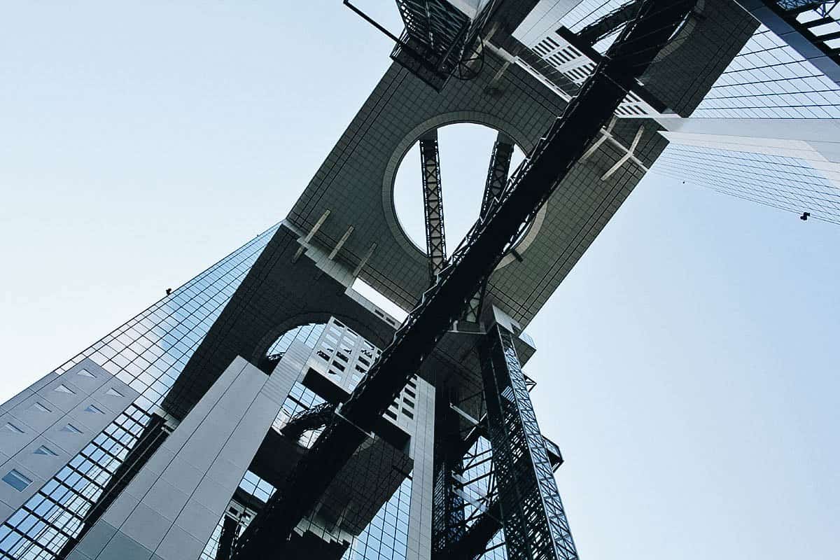 View of Umeda Sky Building from the street in Osaka
