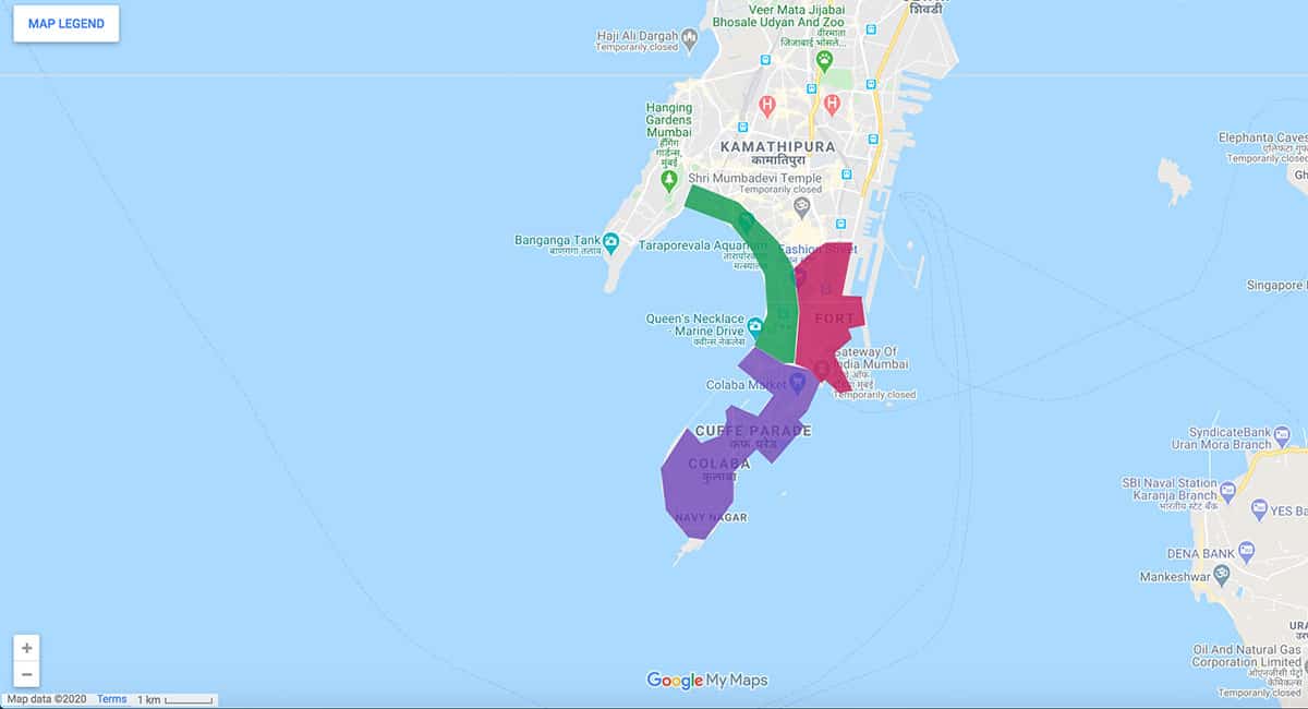 Mumbai area map