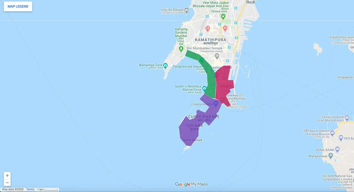 Mumbai area map