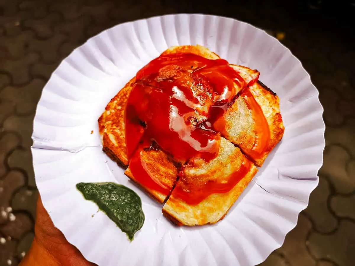 Bombay sandwich, one of the most popular street food dishes in Mumbai