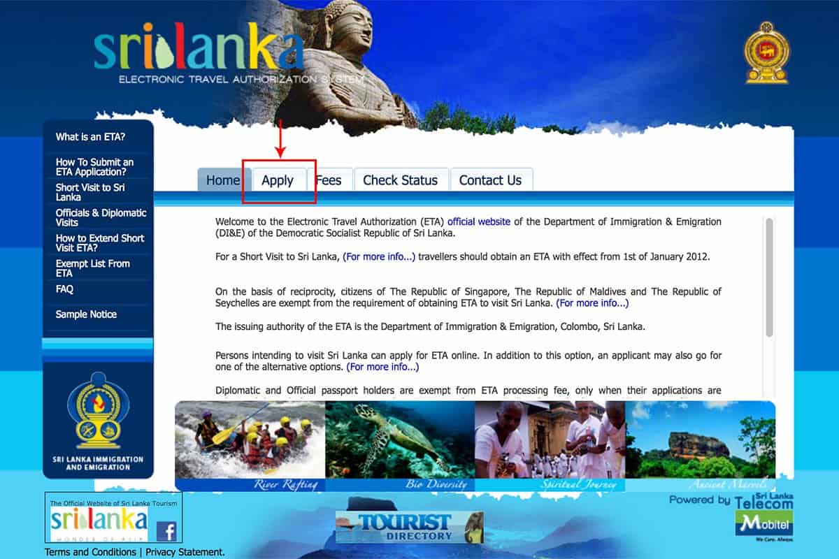 How to Apply for an ETA to Sri Lanka