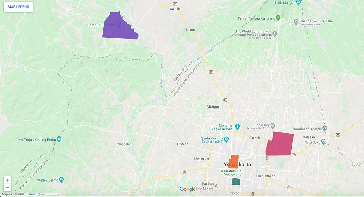 Yogyakarta area map