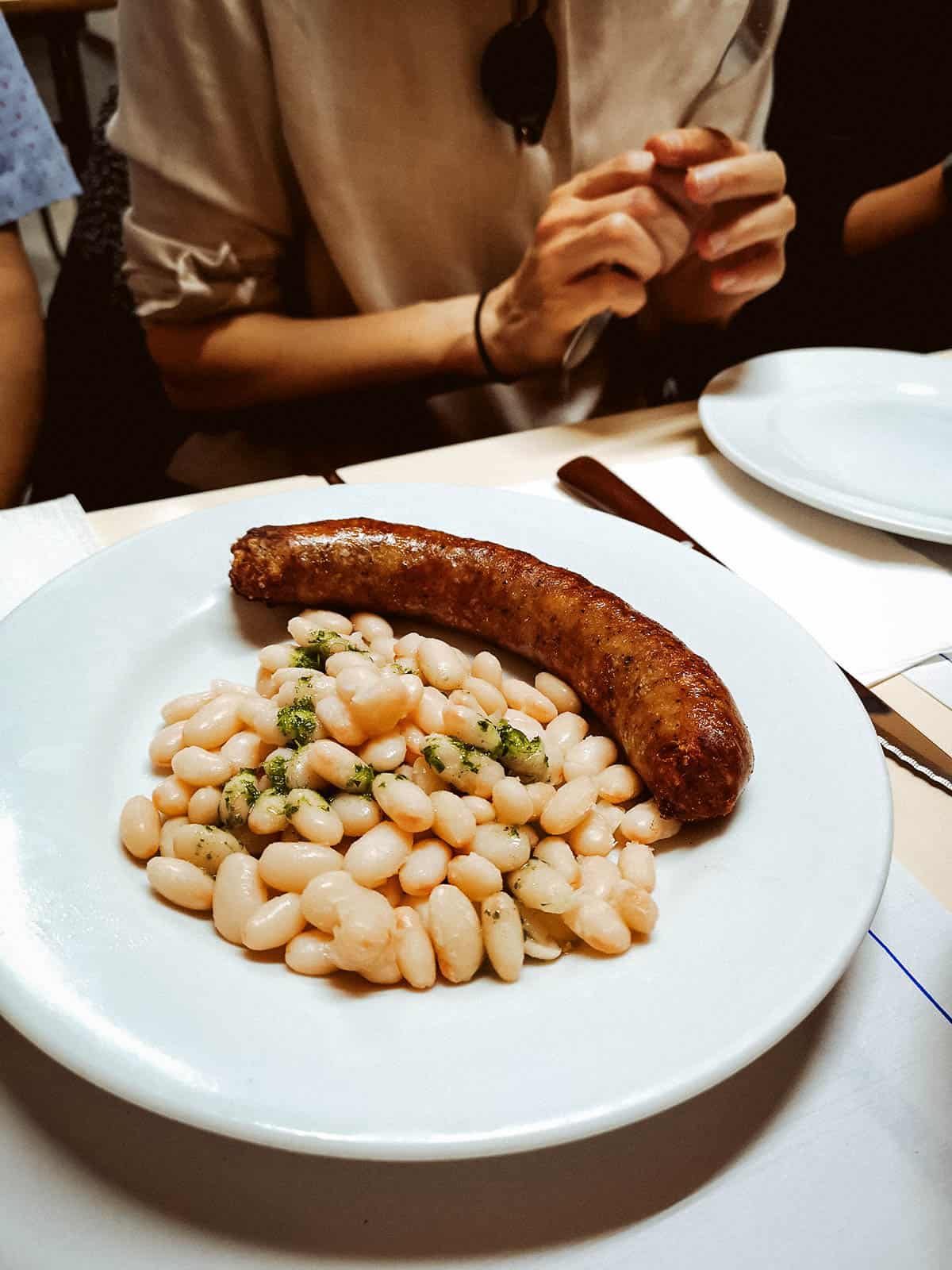 Botifarra amb mongetes, a traditional Catalan sausage and bean stew