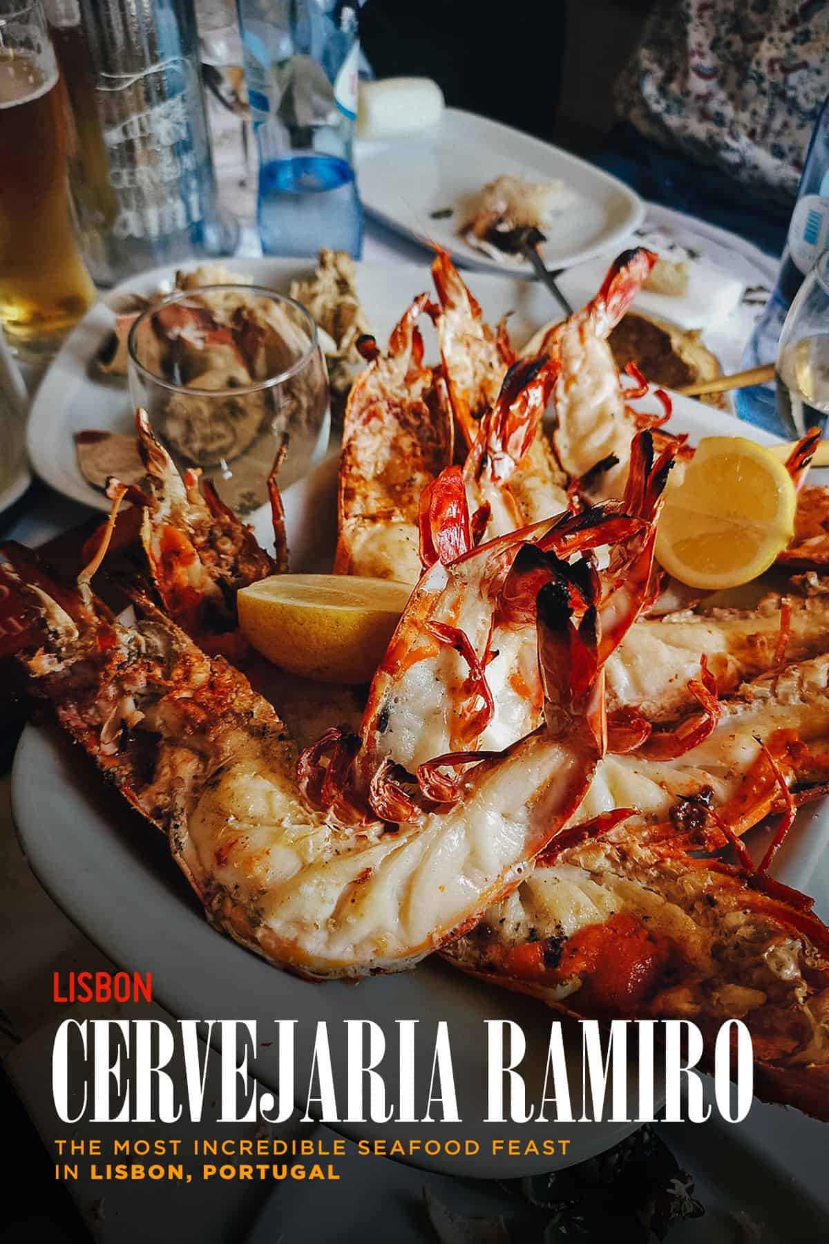 Giant tiger prawns at Cervejaria Ramiro, Lisbon, Portugal