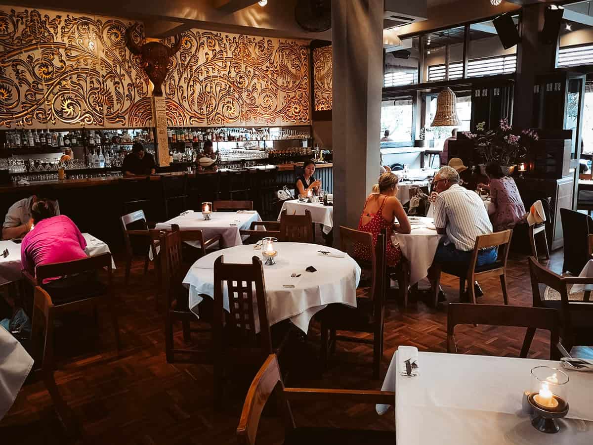 Bali Food Guide: 14 Must-Eat Restaurants in Bali, Indonesia Interior of Chandi, an Indonesian fine dining restaurant in Bali