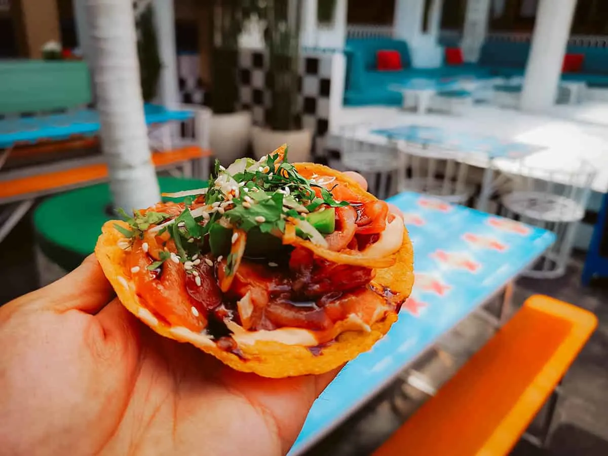 Bali Food Guide: Must-Eat Restaurants in Bali, Indonesia Taco from Motel Mexicola, one of the best restaurants in Bali