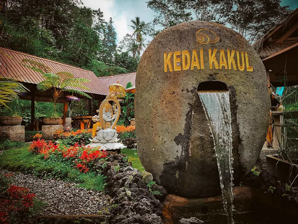 Signage at Kedai Kakul, an Indonesian restaurant in Bali
