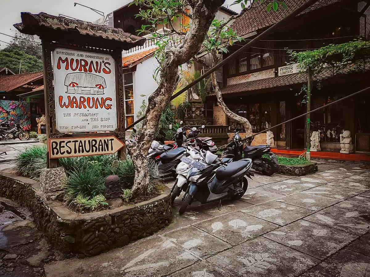 Exterior of Murni's Warung, a popular Asian restaurant in Bali