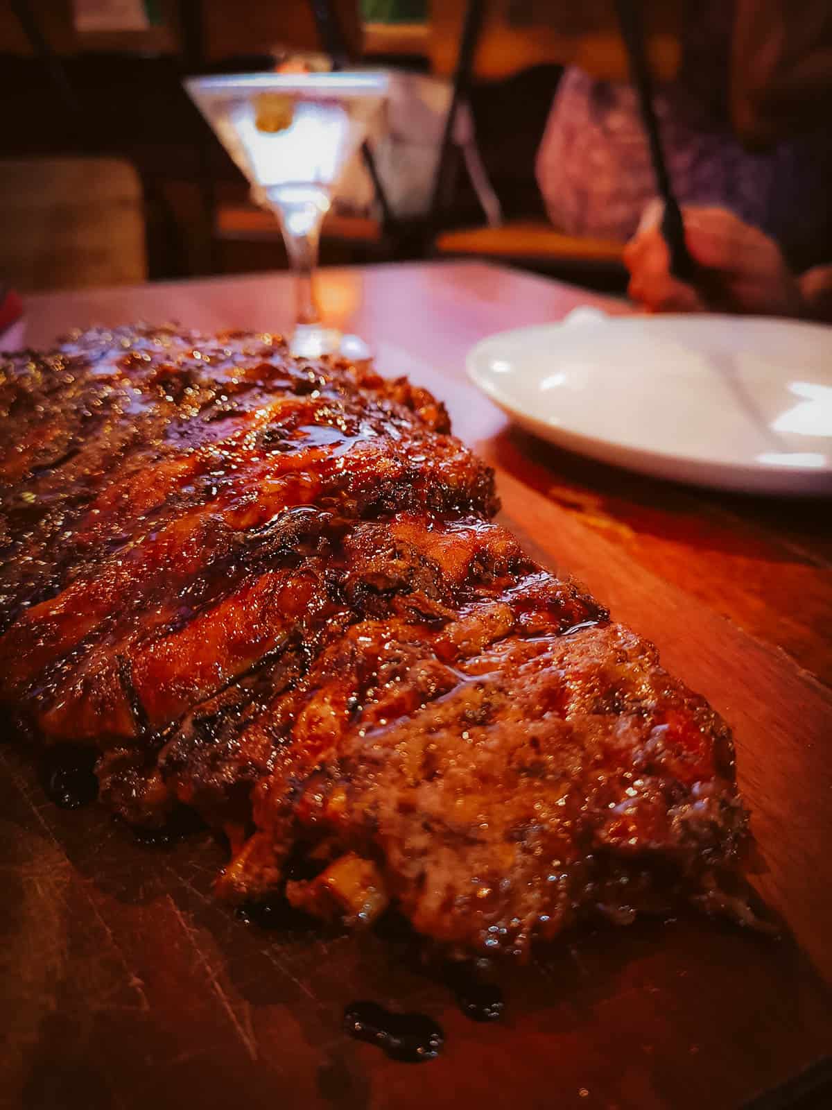 Slab of Balinese ribs at one of the best Indonesian restaurants in Bali