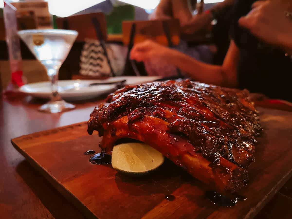 Slab of Balinese ribs at one of the best Indonesian restaurants in Bali
