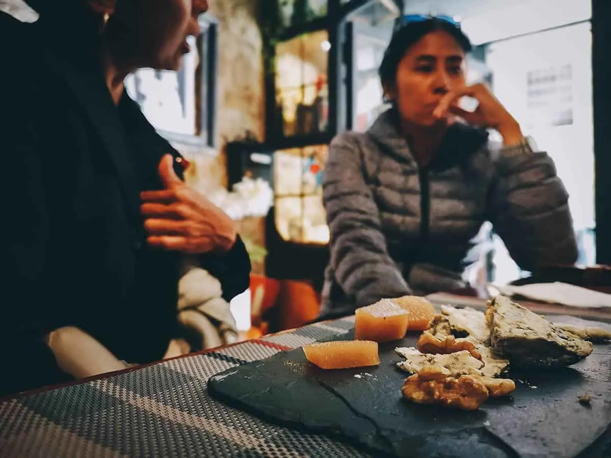 Queso cabrales at Bodega El Molinon restaurant in Oviedo, Spain