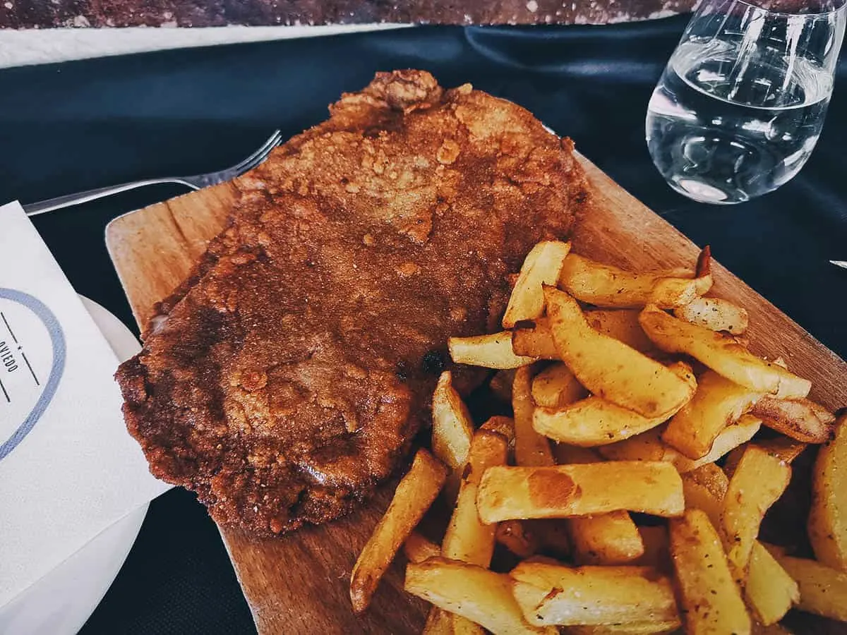 Cachopo at Las Tablas del Campillin restaurant in Oviedo, Spain