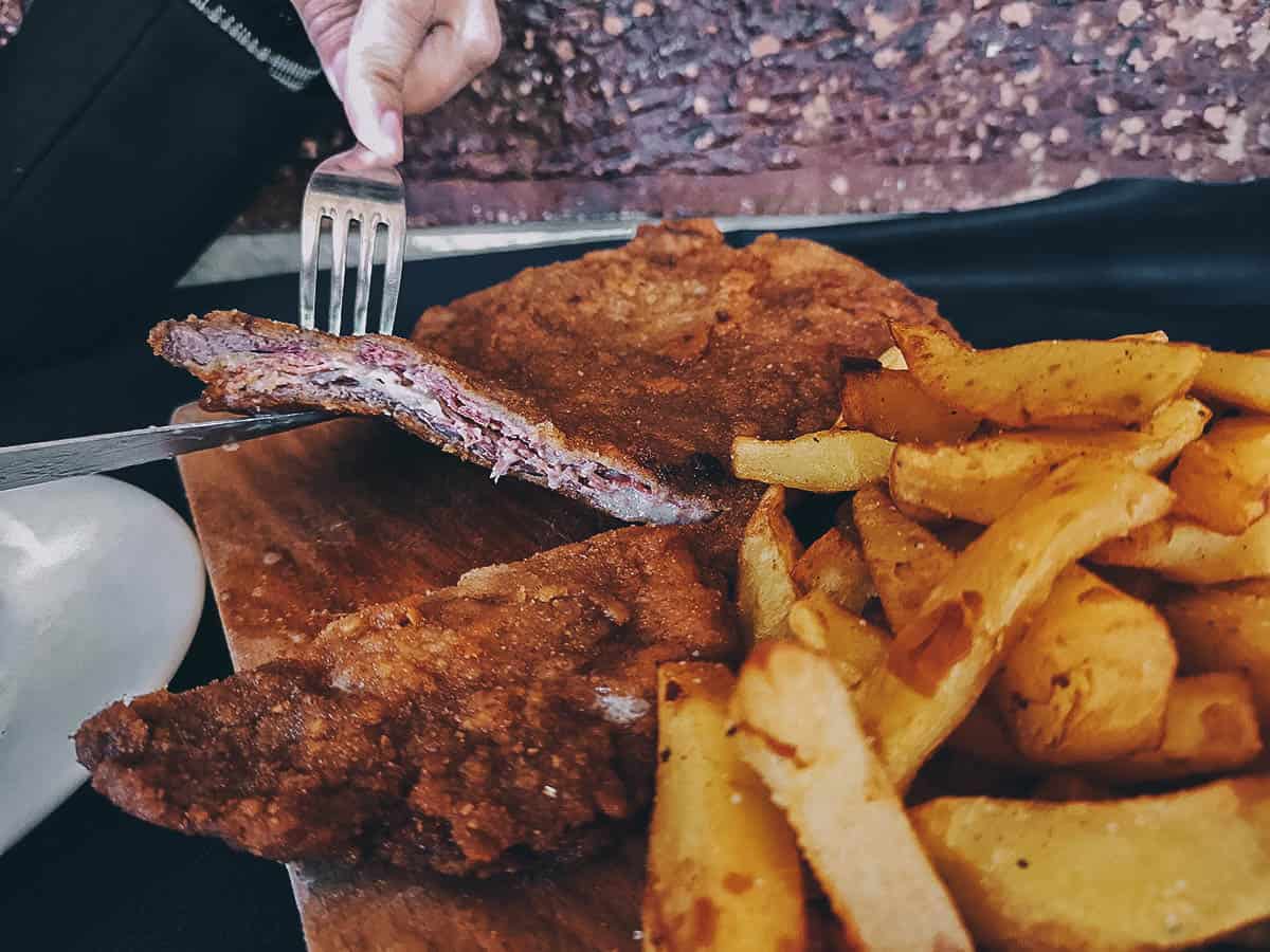 Cachopo, a popular Spanish dish made with breaded veal fillets