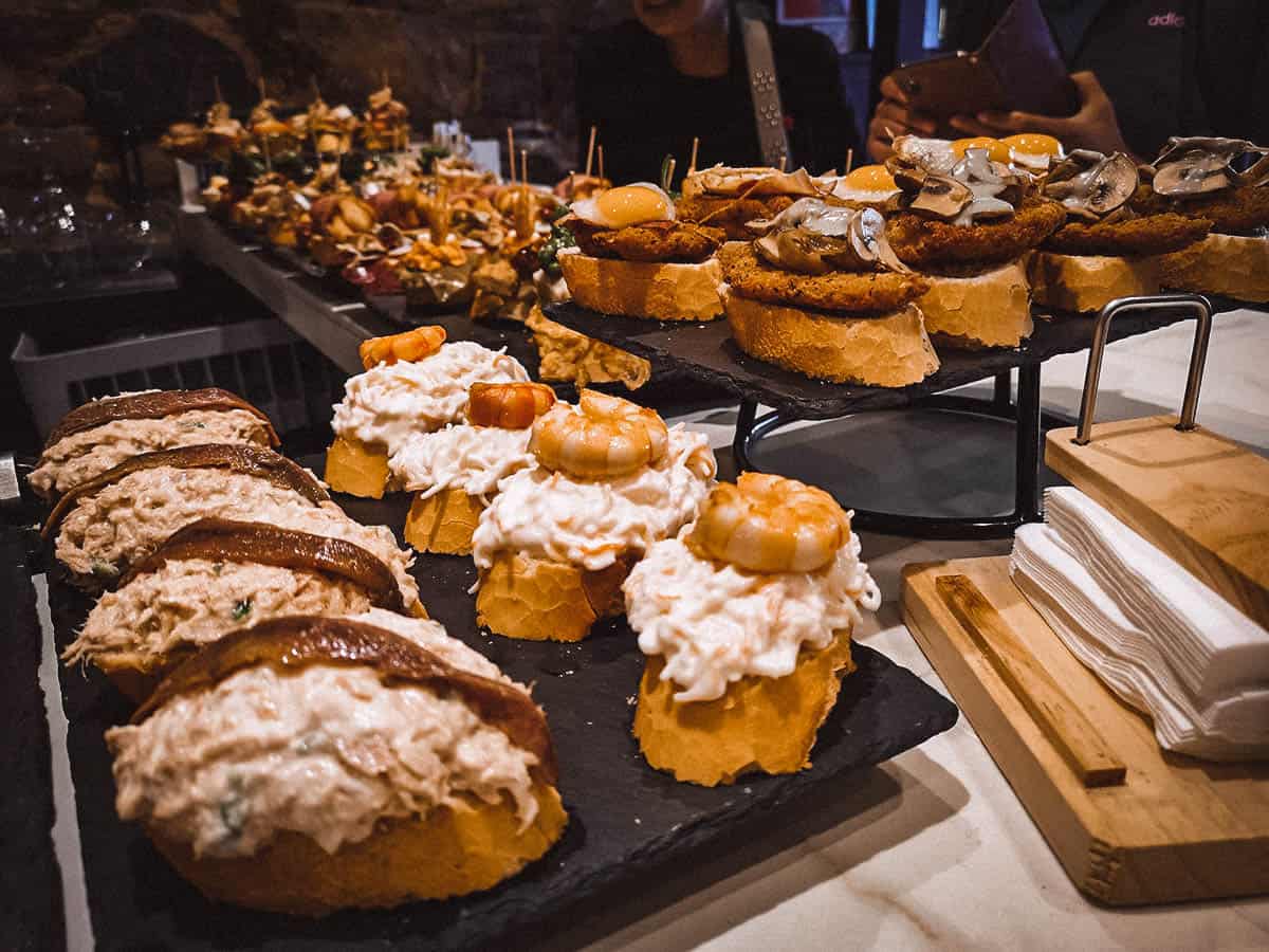 Pintxos in San Sebastian, Spain