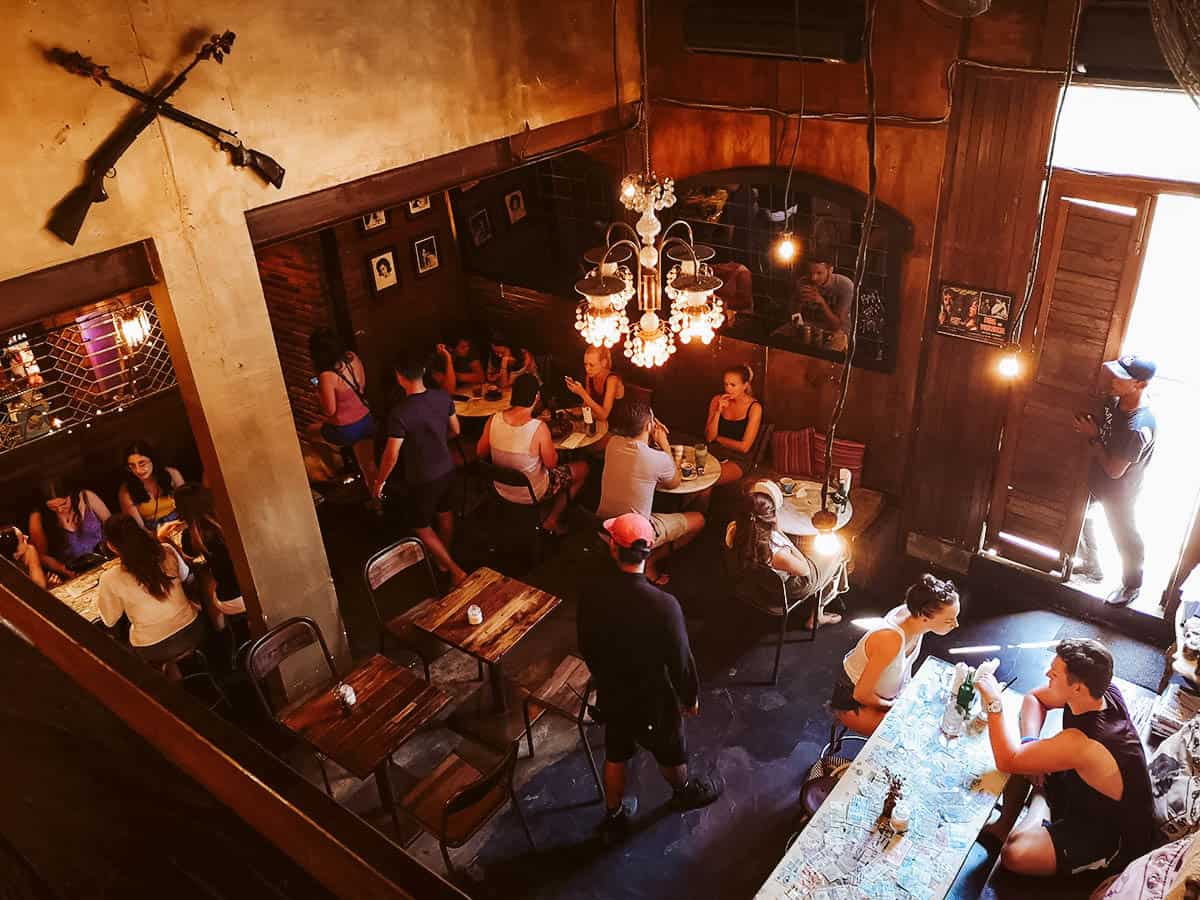 Bali Food Guide: 14 Must-Eat Restaurants in Bali, Indonesia Interior of Revolver Espresso, a popular cafe in Bali